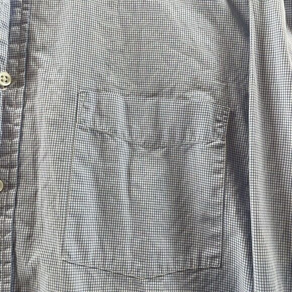 J. Crew Dress Shirt Mens 15.5-36 White Blue Check Pattern Pocket Front Preppy - Picture 3 of 10